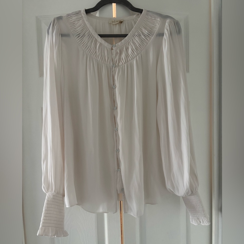 Ramy Brook White Isla Button-Down Blouse Size Medium